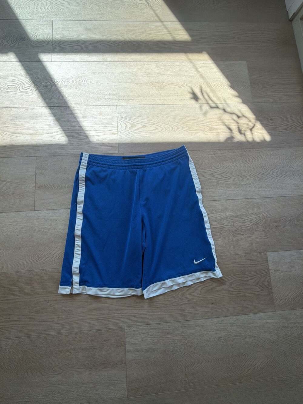 Nike Basketball Athletic Shorts Blue White Men's Size Medium